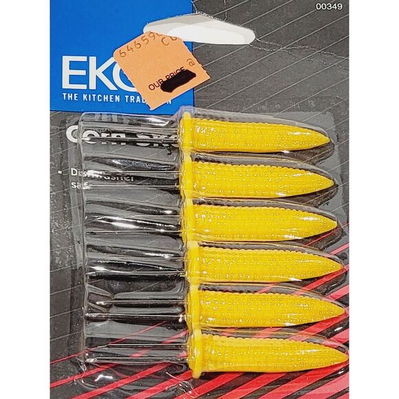 Vintage Ekco Corn On The Cob Holders Prongs Skewers Forks 6 Pieces Sealed NEW - Picture 3 of 9